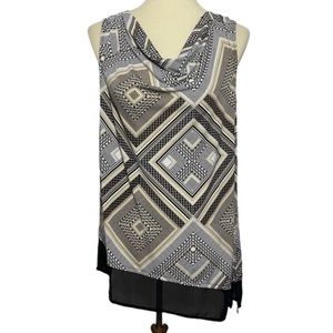 Charming Charlie Draped Neck Sleeveless Blouse